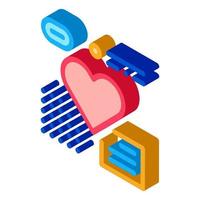 heart examination isometric icon vector illustration color