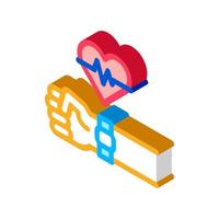 watch measuring heartbeat isometric icon vector illustration