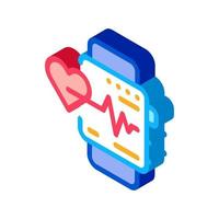 watch heartbeat isometric icon vector illustration color