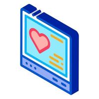 cardiogram gadget isometric icon vector illustration color