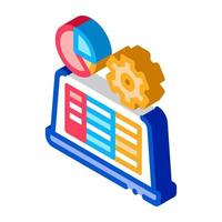 laptop working isometric icon vector illustration color