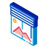 office window isometric icon vector illustration color