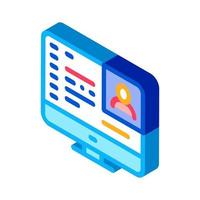 computer screen isometric icon vector illustration color