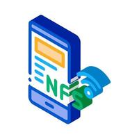 smartphone nfc isometric icon vector illustration color