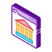 ancient building on web site isometric icon vector illustration