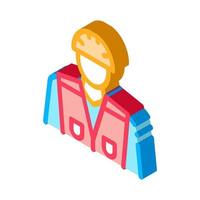 builder profession isometric icon vector illustration