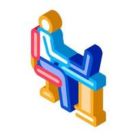 man working in office isometric icon vector illustration