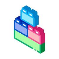 construction blocks isometric icon vector illustration color