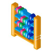 abacus counter isometric icon vector illustration color