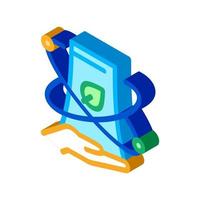 smartphone nfc isometric icon vector illustration color