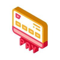 webshop payment card isometric icon vector illustration