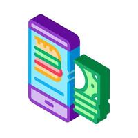 food delivery payment isometric icon vector illustration