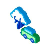 car smog smoke isometric icon vector illustration