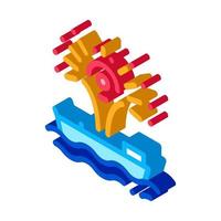 firework sparkle on boat isometric icon vector illustration