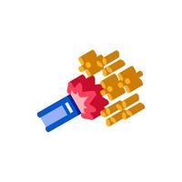 firework burning isometric icon vector illustration