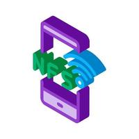 smartphone nfc payment app isometric icon vector illustration