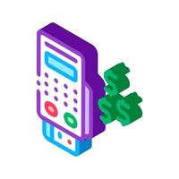 pos terminal payment isometric icon vector illustration