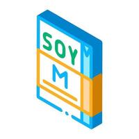 paquete de leche de soja icono isométrico ilustración vectorial vector