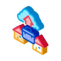 remote work with cloud store isometric icon vector illustration