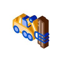 logging machine isometric icon vector illustration