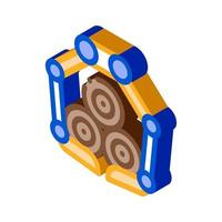 logging loading machine isometric icon vector illustration