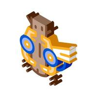 tree felling machine isometric icon vector illustration