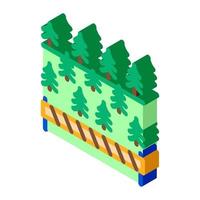 overlapped forest isometric icon vector illustration