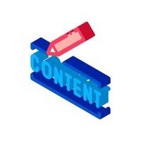content writing isometric icon vector illustration color