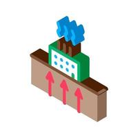 geothermal heating factory isometric icon vector illustration