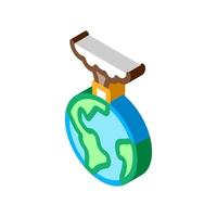 planet pollution isometric icon vector illustration color