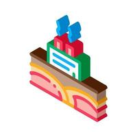 geothermal energy power plant isometric icon vector illustration