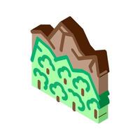 jungle forest and mountain isometric icon vector illustration