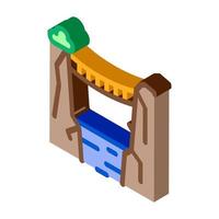 jungle bridge isometric icon vector illustration color