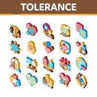 Tolerance And Equality Isometric Icons Set Vector