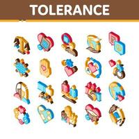 Tolerance And Equality Isometric Icons Set Vector