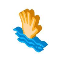 saving drowning man isometric icon vector illustration