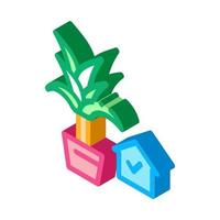 domestic potting flower isometric icon vector illustration