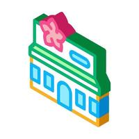 tienda de flores edificio icono isométrico ilustración vectorial vector