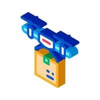 drone box delivering isometric icon vector illustration