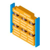 wooden planks store isometric icon vector illustration