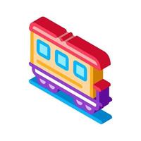 passenger railway carriage isometric icon vector illustration