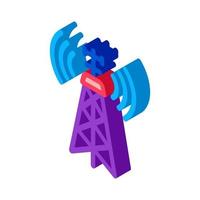 air navigation signal tower isometric icon vector illustration