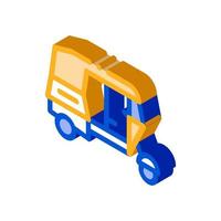 transporte público rickshaw icono isométrico ilustración vectorial vector