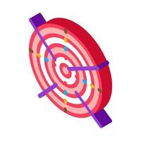 Archery Target With Arrows isometric icon vector illustration