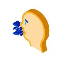 Character Man Sneezing Coughing isometric icon vector illustration