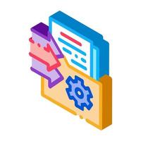 document adding in folder isometric icon vector illustration