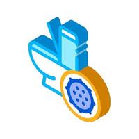 Bacteria Germ And Toilet Bowl isometric icon vector illustration