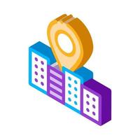 Gps Locaton Mark And Building isometric icon vector illustration