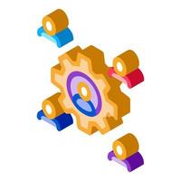 working outsource emplayees isometric icon vector illustration