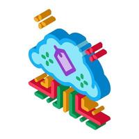 label in internet cloud isometric icon vector illustration